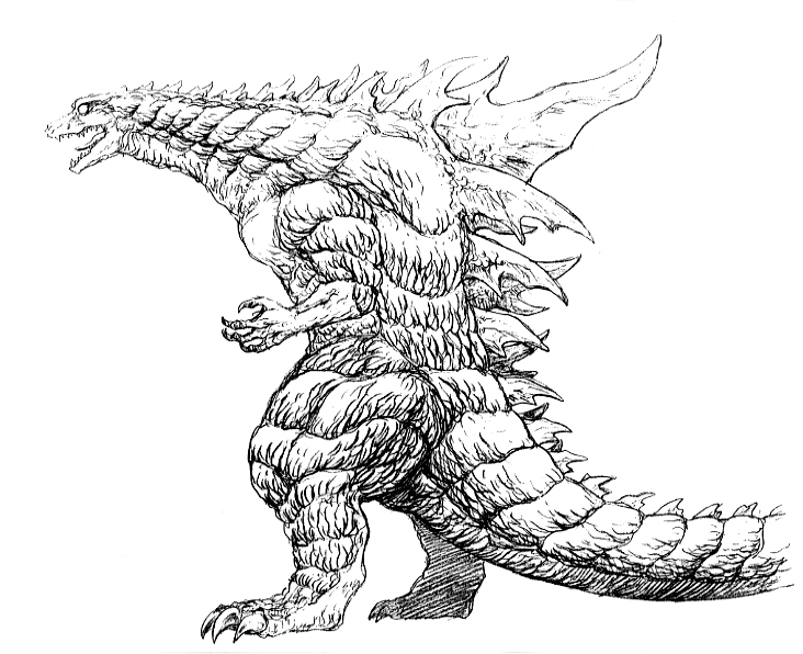 File:Concept Art - Godzilla 2000 Millennium - Godzilla 28.png