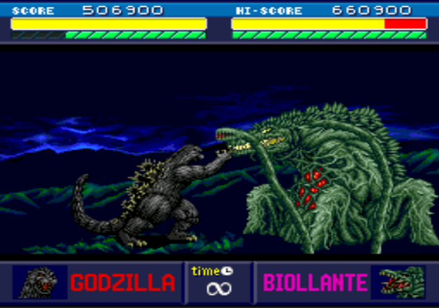 File:Godzilla Battle Legends - Godzilla 1989 battles Plant Beast Biollante.png
