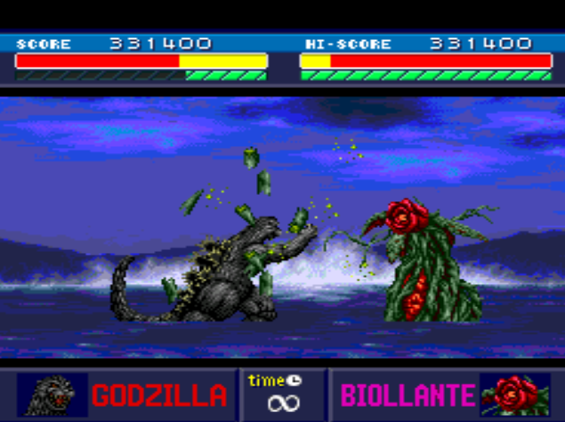 File:Godzilla Battle Legends - Godzilla 1989 battles Flower Beast Biollante.png