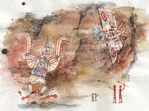 File:Concept Art - Godzilla Final Wars - Shobijin Cave Mural 1.png