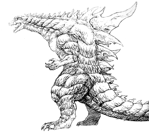File:Concept Art - Godzilla 2000 Millennium - Godzilla 4.png