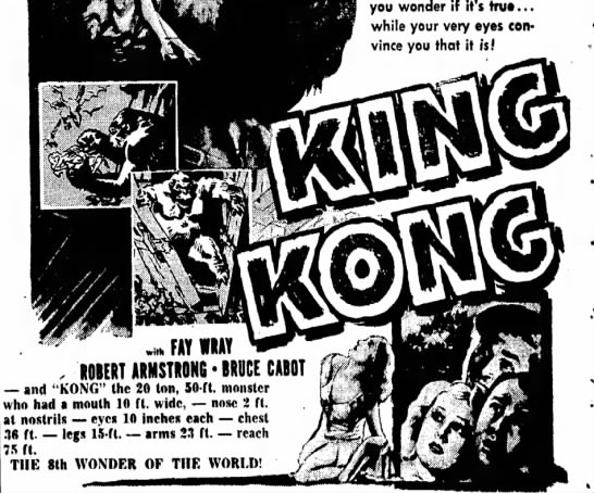 File:King Kong 1933 poster - 50 ft and 20 tons.jpg