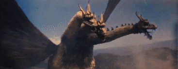 File:Showa King Ghidorah - Ghidorah fires on Godzilla (Gravity Beams).gif