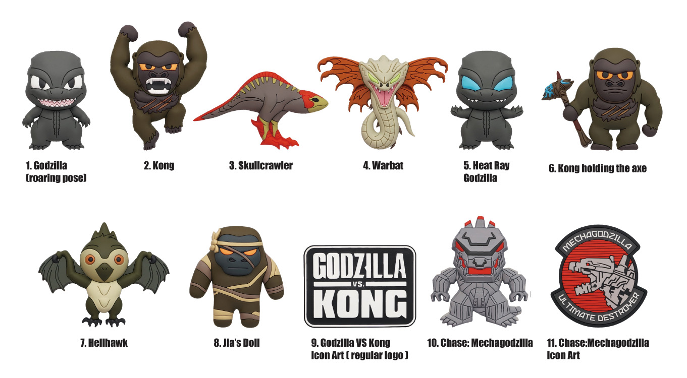 Monogram Godzilla vs. Kong Blind Bag Figural Bag Clip